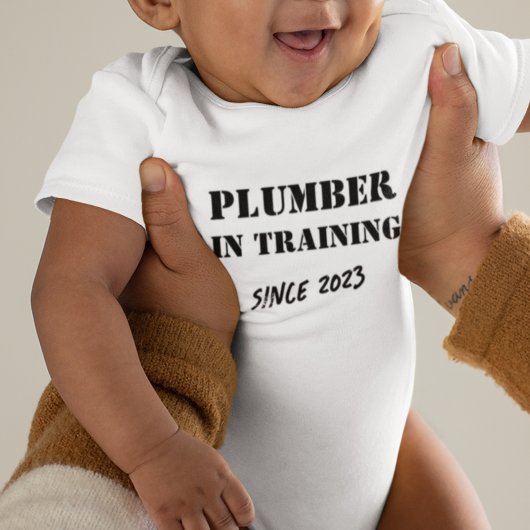 Custom Year "Klempner in Training Tradie Baby Strampler