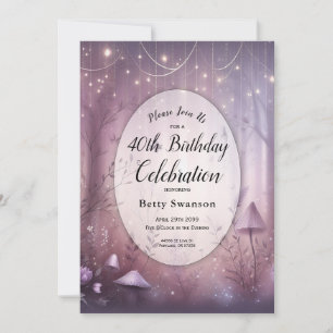 Custom Year Magic Lavender Fairy Lights Geburtstag Einladung