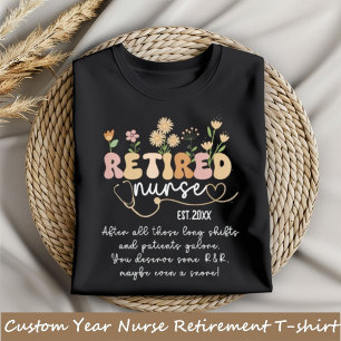 Custom Year Nurrement Floral Groovy Funny T-Shirt