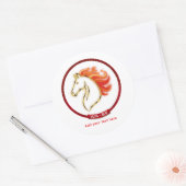 Custom Year of the Fire Horse 2026 Gift Runder Aufkleber (Umschlag)