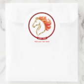 Custom Year of the Fire Horse 2026 Gift Runder Aufkleber (Tasche)