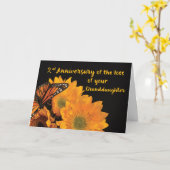 Custom Year Second Anniversary Loss Enkeltochter Karte (Gelbe Blume)