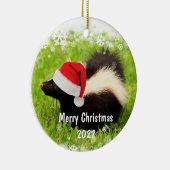 Custom Year Skunk Weihnachts-Keramik Ornament (Rechts)