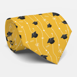 Custom Year Yellow Graduation Caps and Ribbon Krawatte