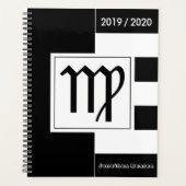 Custom Year Zodiac Sign Virgo Schwarz-Weiß Planer (Vorderseite)