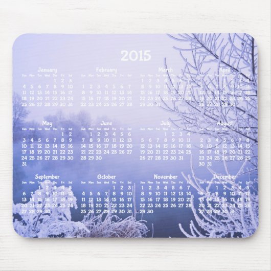 Custom Yearly Calendar 2015 Mouse Pads Winter Mousepad (Vorne)