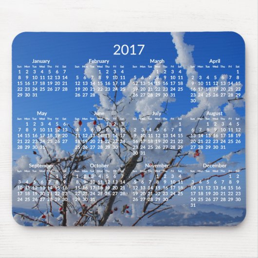 Custom Yearly Calendar 2017 Mouse Pads Winter Mousepad (Vorne)