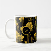 Custom Yellow Black Floral Kaffeetasse (Links)