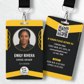 Custom Yellow Black Graphic Design Employee ID Ausweis