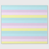 Custom Yellow Blue Lila Pastellfarben Streifen Geschenkpapier (Flach)