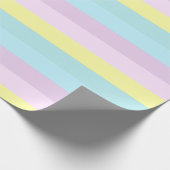 Custom Yellow Blue Lila Pastellfarben Streifen Geschenkpapier (Ecke)