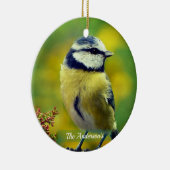 Custom Yellow breasted Blue Chat Foto Keramik Ornament (Rechts)