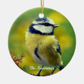 Custom Yellow breasted Blue Chat Foto Keramik Ornament (Vorne)