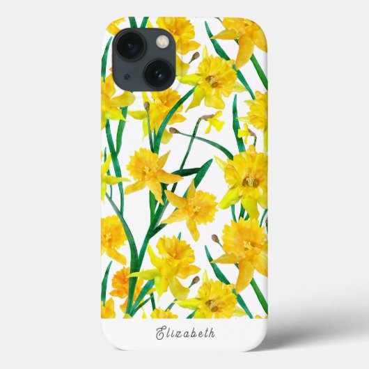 Custom Yellow Daffodil Muster Case-Mate iPhone Hülle (Rückseite)