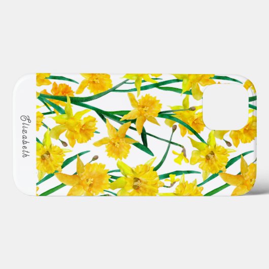Custom Yellow Daffodil Muster Case-Mate iPhone Hülle (Rückseite (Horizontal))