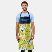 Custom Yellow Daffodil Muster Schürze (Getragen)