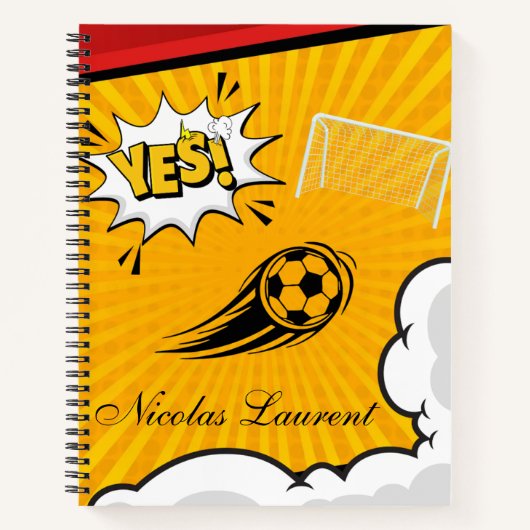 Custom Yellow Football Spiral Notebook Notizblock (Vorderseite)