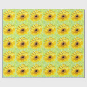 Custom Yellow Gerber Daisy Foto Geschenkpapier (Flach)