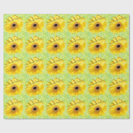 Custom Yellow Gerber Daisy Foto Geschenkpapier (Flach)
