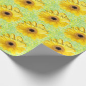 Custom Yellow Gerber Daisy Foto Geschenkpapier (Ecke)
