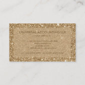 Custom Yellow Gold Glitzer Beruflich Visitenkarte (Rückseite)