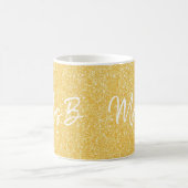 Custom Yellow Gold Mrs. Initial Glitzer Kaffeetasse (Mittel)