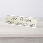 Custom Yellow Gradient Teacher Schreibtischnamensplakette (Vorderseite )