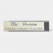 Custom Yellow Gradient Teacher Schreibtischnamensplakette (Vorderseite )