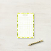 Custom Yellow Green Dot Grid Student Geschenkplane Post-it Klebezettel (Auf Schreibtisch)