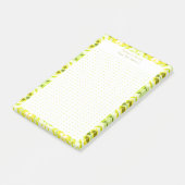 Custom Yellow Green Dot Grid Student Geschenkplane Post-it Klebezettel (angewinkelt)