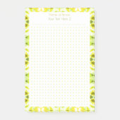 Custom Yellow Green Dot Grid Student Geschenkplane Post-it Klebezettel (Vorderseite)