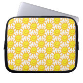 Custom Yellow Happy Face Sun Sunshine Muster Laptopschutzhülle (Vorderseite)