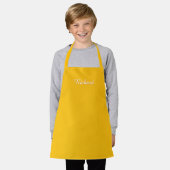 Custom Yellow Kids Apron – Personalized Name Apron Schürze (Getragen)