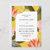 Custom Yellow Lemon Blüte Extravagante Hochzeit Einladung (Vorne/Hinten)