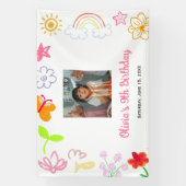 Custom Yellow Lila Birthday Banner (Vertikal)