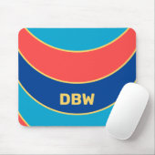 Custom Yellow Monogram on Colorful Mousepad (Mit Mouse)