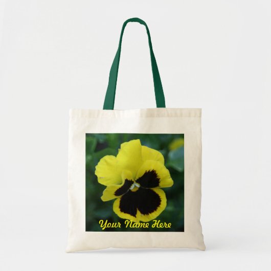 Custom Yellow Pansy Blume Tragetasche (Vorne)