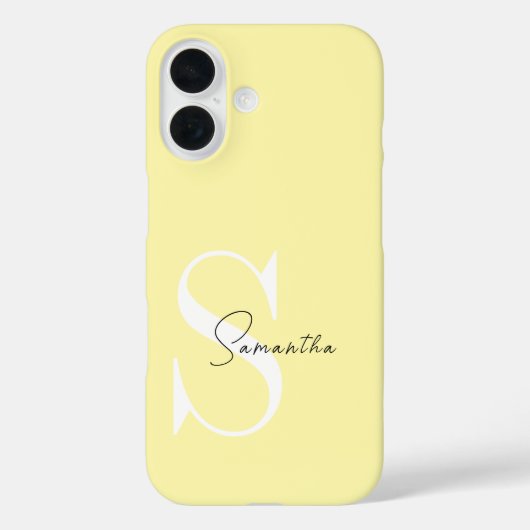 Custom Yellow Pastel iPhone Case mit Monogram (Rückseite)