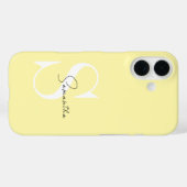 Custom Yellow Pastel iPhone Case mit Monogram (Rückseite (Horizontal))