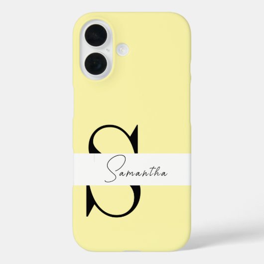 Custom Yellow Pastel iPhone Case mit Monogram (Rückseite)