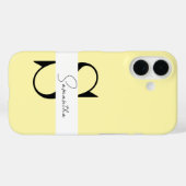 Custom Yellow Pastel iPhone Case mit Monogram (Rückseite (Horizontal))
