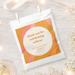 Custom Yellow Pink Marmor Brautparty Vielen Dank Geschenktütchen