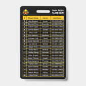 Custom Yellow Player Team Roster Card Sport Abzeic Ausweis (Back)