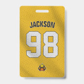 Custom Yellow Player Team Roster Card Sport Abzeic Ausweis (Front)
