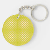 Custom Yellow Polka Dot Foto Personalisiert Schlüsselanhänger (Rückseite)