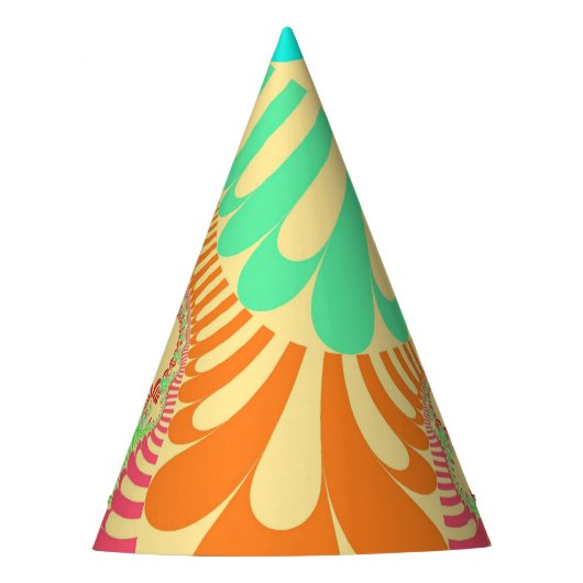 Custom Yellow Rainbow Mod Party Hat Partyhütchen (Vorderseite)