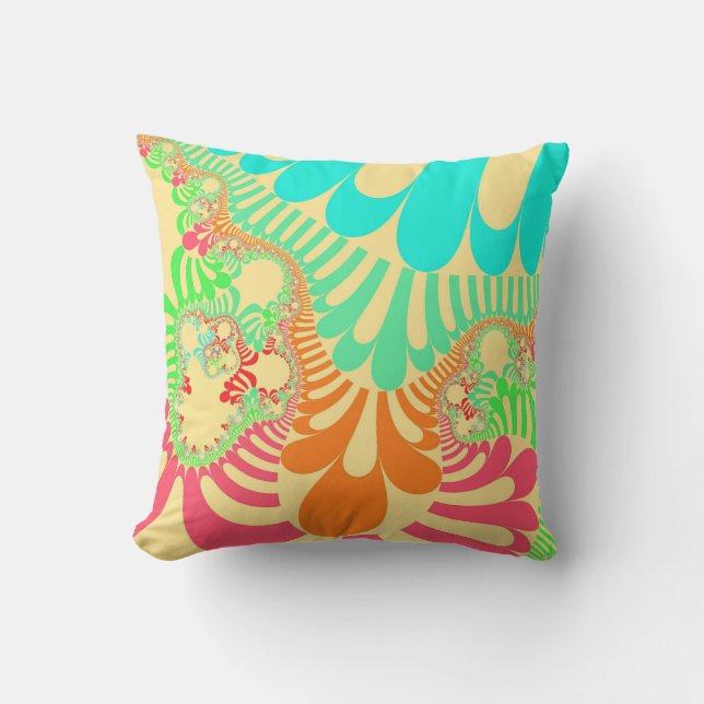 Custom Yellow Rainbow Mod Throw Kissen (Vorderseite)