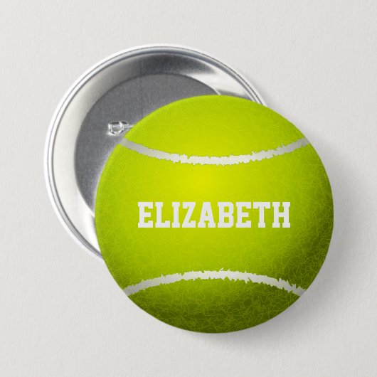 Custom Yellow Tennis Ball Button (Vorne & Hinten)