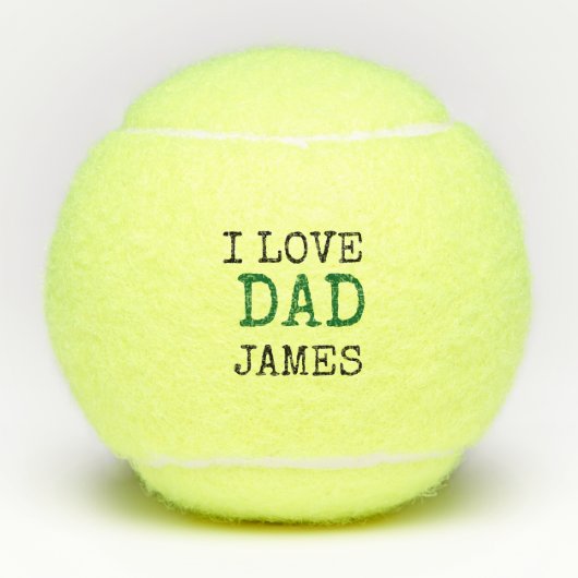Custom yellow tennis balls with name Father's  Tennisbälle (Vorderseite)