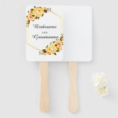 Custom Yellow wedding Set of Fans Fächer (Vorne und Hinten)